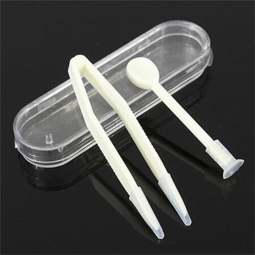 Transparent Mini Contact Lens Case Easy Carry Soft Tip Tweezer Stick Tool Case Set Clear Eyewear Box Pocket Travel Kit Random