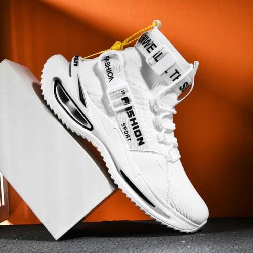 Plus Size High Top Massive Socks Sneakers Male Running Shoes White Sports Shoes Men Sport Shoes Footwear Knit Runners GMA-0990