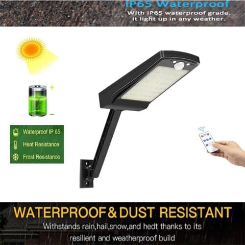 Newest 56 leds Solar garden Light Outdoor Waterproof Street Wall Lamp three Modes path flood lights remote Controller