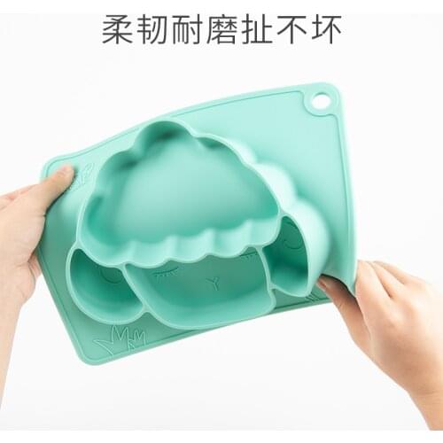 1 Set Silicone Baby Plate Non-Slip Feedings Silicone Bowl Set Infant Kids Baby Feeding Dish Cartoon Tableware Cute Dinnerware