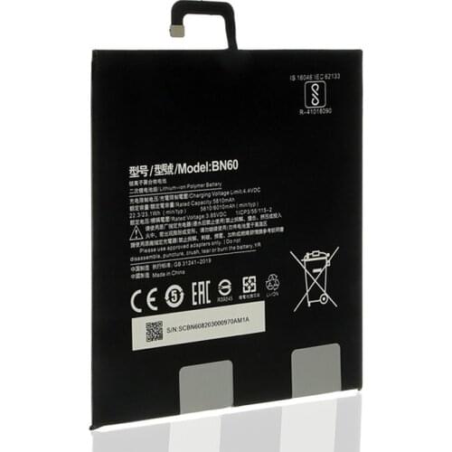 1x 6010mAh BN60 High Capacity Tablet Replacement Battery BN60 For Xiaomi Pad 4 Mipad 4 Batteries