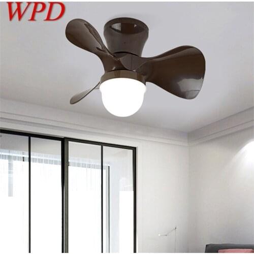 WPD Modern Creative Ceiling Fan With Lights Remote Control 3 Colors LED Cartoon Design For Children Home Bedroom Study