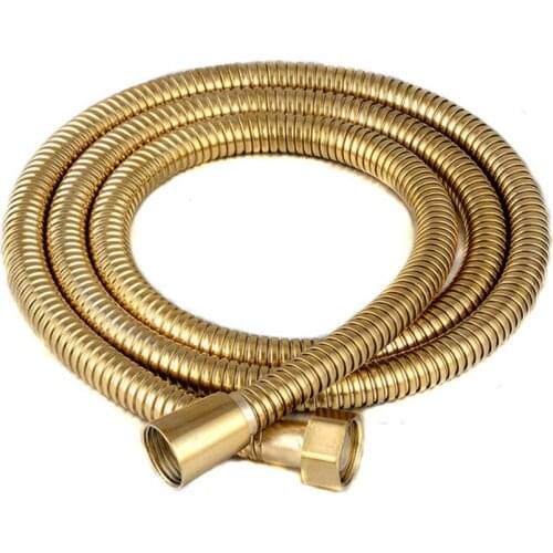 Gold Bright 1M 1.5M 2M 3M Extra Long Shower Hose for Handheld Shower Head Stainless Steel Pipe Brass nut Thickening