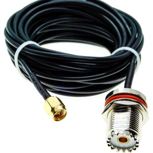 RG174 UHF female SO239 Bulkhead to SMA male Coax RF Extension Cable Jumper Pigtail
