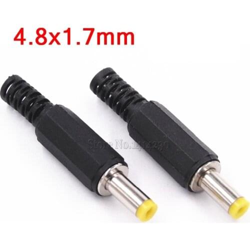 10Pcs DC Plug Male Electrical Socket Outlet DC Outlet 4.8X1.7MM 4.8*1.7