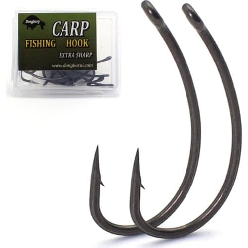 20PCS High Carbon Steel Carp Fishing Hooks Curve Shank Gripper Barbed Hook PTFE Coated Sharp Hooks For Carp Fishing Accessories