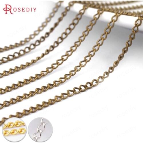 23565)5 meters width 1.8MM Antique Bronze Copper Extended Chain Necklace Chains Diy Jewelry Findings Accessories Wholesale