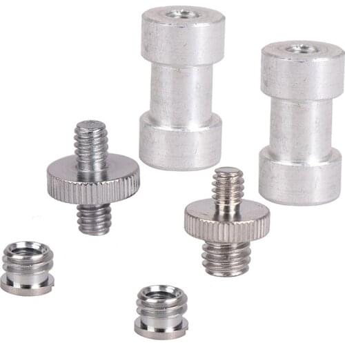 3Pcs 1/4 3/8 Tripod Head Monopod for Camera Flash Light Stand Adapter Screw kit