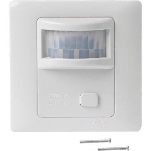 AC 200V-250V White IR Infrared Motion Sensor Automatic Light Lamp Switch