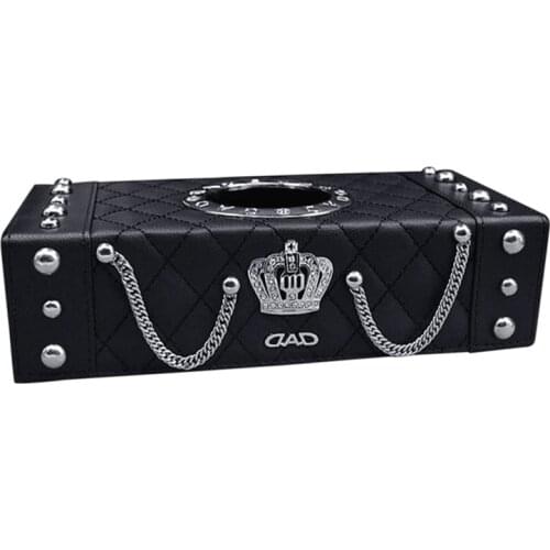 Diamond Car Tissue Box Holder Bling Bling Rheistone Crown Dashboard Tissue Towel Cover Box Paper Case Auto Decor For Women