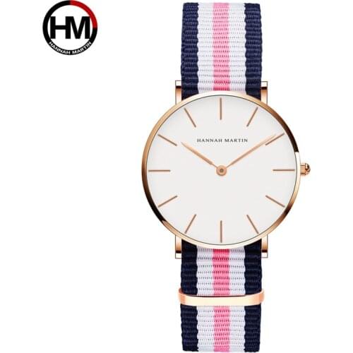 Dropshipping Japan Quartz Movement Analog Fashion Casual Watches Nylon Strap Wrist Watches Brand Waterproof Wristwatch For Women