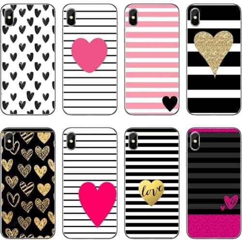 Black white striped heart shape Phone Case For Huawei Honor 20 10i 9X 10 Lite 8S 8C 8X 7C 7X 7A 6C Pro 6 6A 6X 5C V10