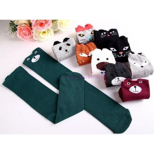 DHL 200pair Cartoon Cute Kids Socks Animal Baby Cotton Socks Knee High Long Leg Warmers Cute Socks Children socks