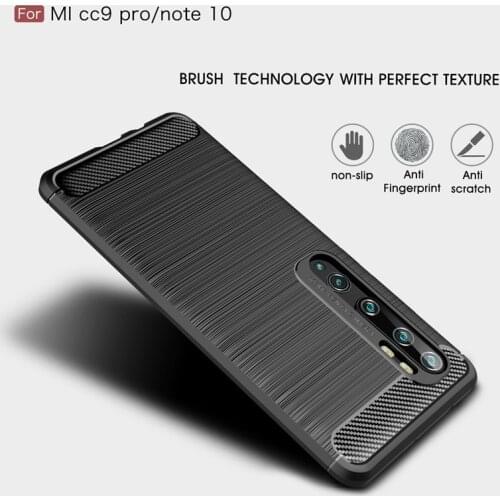 For Xiaomi Mi CC9 CC 9 Pro Case Silicone Carbon Fiber Shockproof Cover Phone Cases for Redmi Note 10 Pro Coque Capa