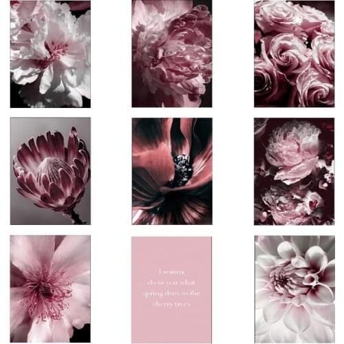Pink Flowers Paintings Peony Wall Art Posters Stamen Canvas Print Plant Poster Nordic Wall Pictures For Girl bedroom decoration