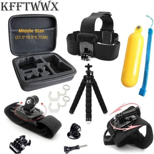 KFFTWWX Accessoires Kit for Gopro Hero 9 8 7 6 5 4 Black Carrying Case Straps Tripods for Go Pro YI 4K SJCAM SJ4000 EKEN H9R