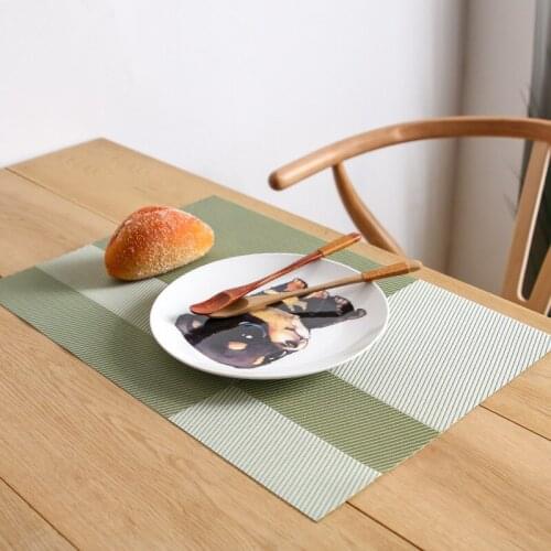 4pcs Placemat for dining table Eco Western dining table pad simple modern Nordic color weaving non-slip PVC insulation mat