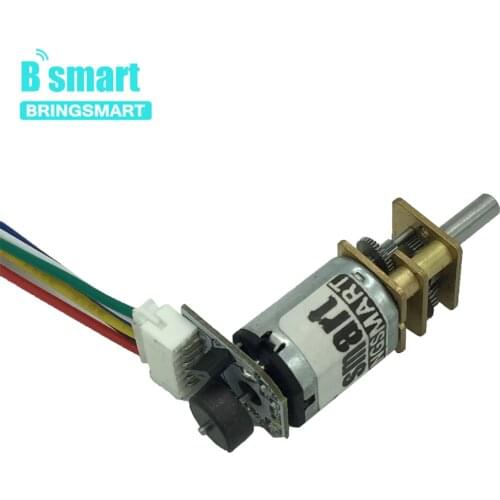 Bringsmart GB12-N20B Micro DC Motor 3V 6V With Encoder Disk 39-1500rpm High Precision Intelligent Mini Motor Robot Parts DIY