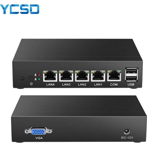 YCSD Mini PC 4 Gigabit Ethernet LAN Celeron J1900 Pfsense Ubuntu Windows 10 pro Firewall Router 4-RJ45 VGA Thin Mini Computer