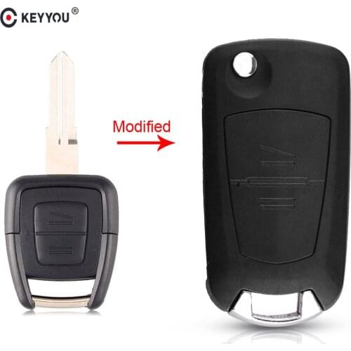 KEYYOU For Opel Vauxhall Astra Zafira Omega Vectra Frontera Modified Flip Remote 2 Buttons Key Shell Case Fob YM28