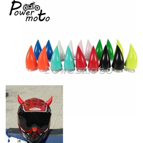 1 Pair Motorcycle Universal Colorful Devils Horn Helmet Punk Capacete Cascos Decoration Accessories Suction Cup Horn