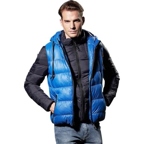 2020 FASHON EU NA STYLE cross border men winter wear two sets of down cotton jacket men BLACK coat double wear casual coat
