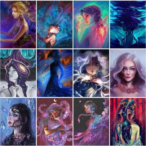 Fashion Girl Diamond Painting Kit Art Mosaic Paint Room Decor Abstract Figure Jewel Cross Stitch Portrait 5D Adults Crafts