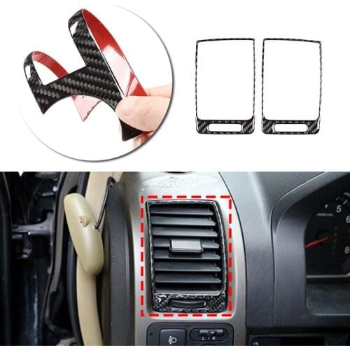 Car Carbon Fiber Side Air Condition Air Outlet Vent Cover Sticker Trim For Honda CRV 2007 2008 2009 2010 2011