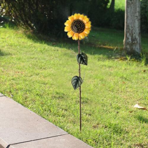 Outside Decorative Plant Sign Flower Metal Sunflower Garden Stakes Rustic Stake Lawn Yard Stick Ornaments Decoration