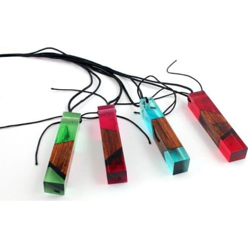 2017 New fashion hand wood resin necklace pendant, men and women applicable jewelry, knitting rope, gifts, wholesale