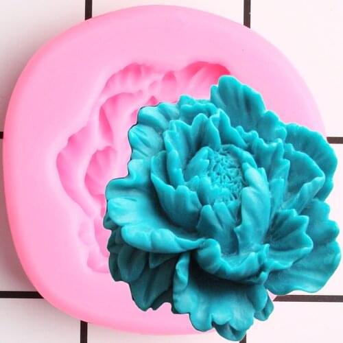 Peony Flower Silicone Fondant Mold DIY Wedding Cupcake Topper Cake Decorating Tools Polymer Candy Clay Chocolate Gumpaste Moulds