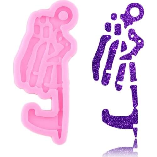 Super Glossy Halloween Skull Hand Silicone Mold Polymer Clay DIY Craft Keychain Molds Epoxy Resin Jewelry Making Keychain Mould