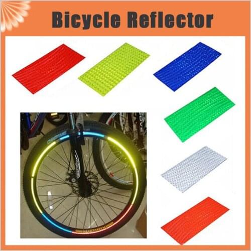 8pcs/pack Reflective Stickers Motorcycle Bicycle Reflector Bike Cycling Security Wheel Rim Decal Tape Safer
