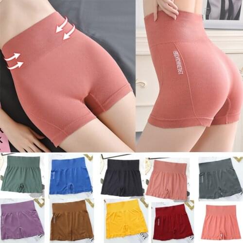 Women Safety Shorts Pants Seamless Nylon High Waist Panties Seamless Short Pants Solid Color Girls Slimming Boxers Underwear