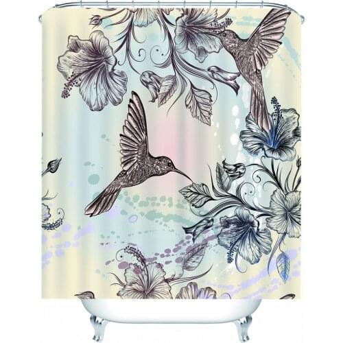 High Quality Animal Flower Curtains In The Bathroom Modern Fashion Brief 3D Curtains Waterproof Polyester Bathroom Cortinas