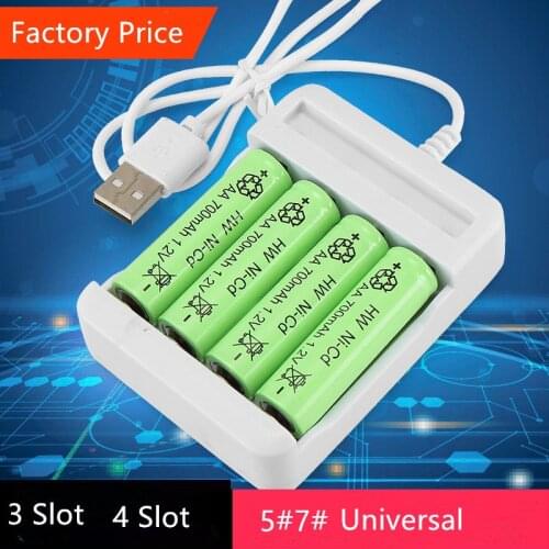 USB Battery Charger 3/4 slots For AA/AAA Rechargeable Batteries Charger For remote control microphone camera digital mouse
