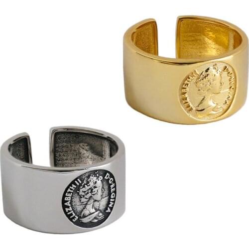 1pc Authentic S925 Sterling Silver FINE Jewelry portrait Band ring adjust TLJ1098