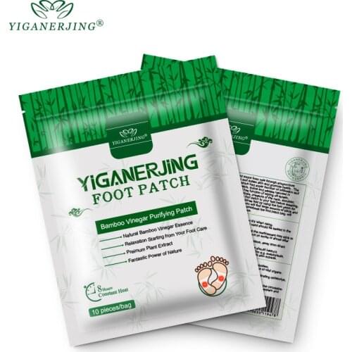 10Bag=100PCS=50Pack Chinese Medicine Bamboo Vinegar Detox Foot Patches Slimming&Detoxing Promote Blood Circulation And Sleeping