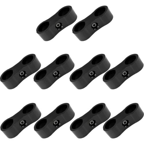 10 Pieces 13.4mm Car Fuel Line Fastener Divider Black Braided Hose Separator