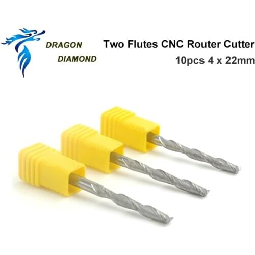 10pcs 4mm*22mm Carbide CNC End Mill Bits,Two Flute carbide spiral bits , Woodworking Tools, Carving Engraving Tool sale