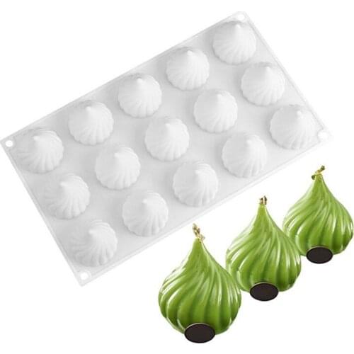 15 Cavity Cone Whirlwind Onion Silicone Cake Mold For Kitchen Baking Decor