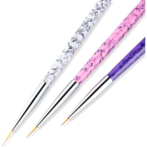 3PCS/Set New Nail Brush Art Line Painting Pen 3D Tips DIY Acrylic UV Gel Brushes Drawing Design Girl Manicure Painting Tool
