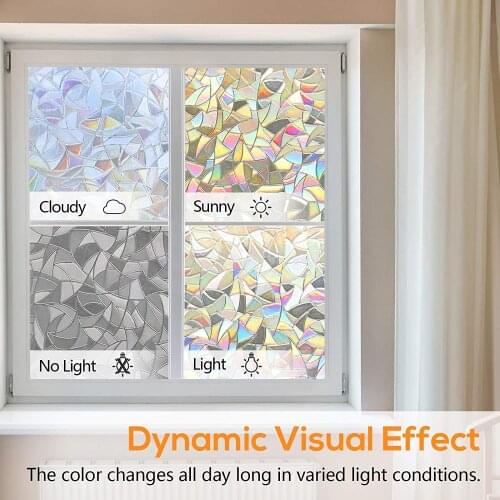 Dropshoping 3D Window Film Self Adhesive Static Privacy Clings Decorative Glass Window Stickers Anti-UV DIY Decor Glass stickers