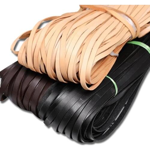 5M diy leather rope black brown cowhide belt flat rope bracelet necklace braided leather rope handmade jewelry leather craft