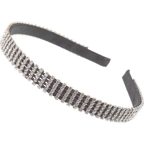 5 Rows Crystals Headband Shiny Metal Hairband Girl Hair Band Jewelry Female Rhinestone Pearl Headwear Hair Hoop Jewelry