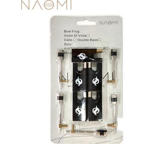 NAOMI Violin Bow Frog Parts 5PCS 4/4 Violin Bow Frog Ebony Abalone Shell Inlay And Screw Tip Bow Eyelet SET