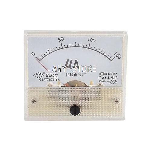 85C1 Beige Mounting Head Plastic DC 0-150UA Micro Ampere Meter Panel