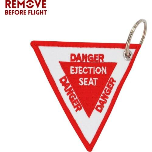 9CM Triangle Ejection Seat Motorcycle Keychain chaveir Key Ring for Motorcycle Cars Embroidery OEM Fashion Key Chain Bijoux