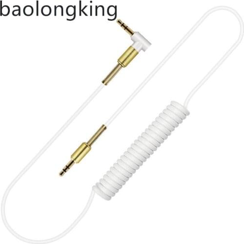 3.5mm audio cable male to male AUX audio cable spring headphone cable car AUX cable