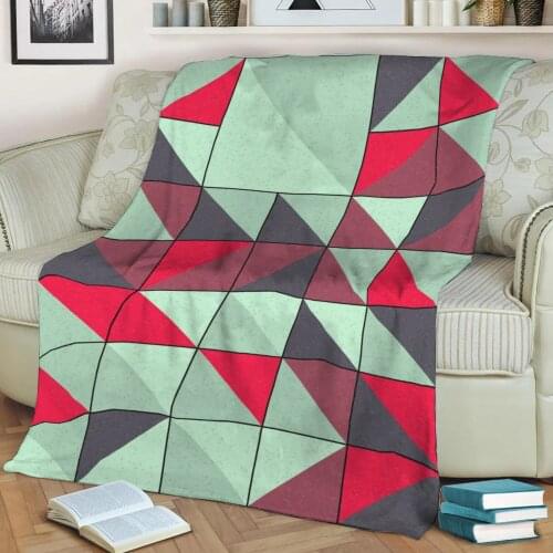 Abstract Geometric Pattern 3D Printed Velvet Plush Throw Fleece Blanket Bedspread Sherpa Blanket Home Decora